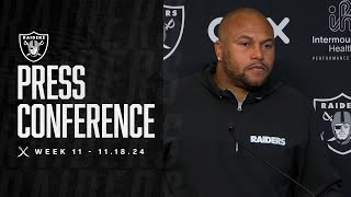 Coach Pierce Presser  111824  Raiders  NFL [upl. by Arral]