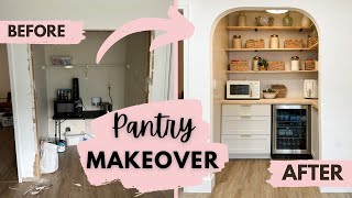 DIY Pantry Makeover Video  Turn a Laundry Room into Dream WalkIn Butlers Pantry in Kitchen [upl. by Dorry]