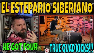 DRUMMER REACTS El Estepario Siberiano  BASSDRUM SPEED RECORD  PLAYING 4 PEDALS AT ONCE [upl. by Airbmak]