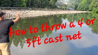 How to throw a 4 or 5ft foot cast net Catch your own bait fishing youtubefishing castnet [upl. by Benisch]