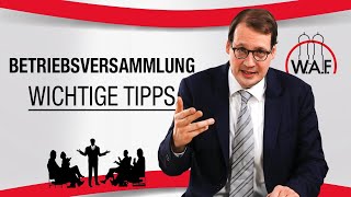 Was soll ich da erzählen Bewährte Themen für die Betriebsversammlung  Betriebsrat Video [upl. by Nomit]