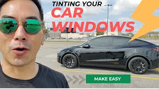 Tinting Your Car Windows Like This Tesla  MAKE EASY [upl. by Teodorico28]