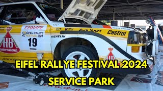 Eifel Rallye Festival 2024  Service Park  PreStart  Historic Rally Cars [upl. by Laehplar]