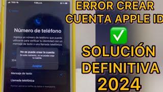 SOLUCIÓN 2024 NO SE PUDO CREAR LA CUENTA APPLE ID ✅ [upl. by Leirol]