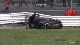 Blancpain GT Series Silverstone 2017 Kane Big Crash [upl. by Gatian]