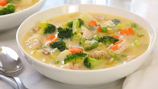 Creamy Chicken Soup with Vegetables  Hearty amp Nutritious Fall Recipes [upl. by Bennett]