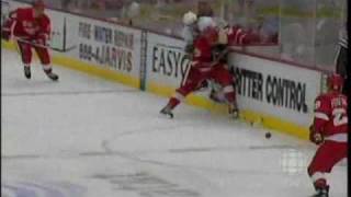 Johan Franzen Knees Sidney Crosby [upl. by Brigitta]