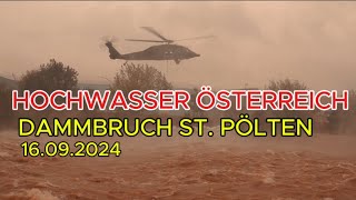 DAMMBRUCH in St Pölten  BLACK HAWK Einsatz  16092024 [upl. by Ssalguod835]