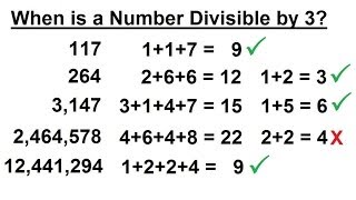 Math Tricks Multiplication 4 of 30 When Is a Number Divisible by 3 [upl. by Yerak]