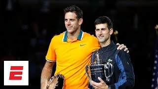 FULL 2018 US Open trophy ceremony with Novak Djokovic and Juan Martin del Potro  ESPN [upl. by Eatnhoj]