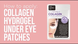 How to apply Skin Republic Collagen Hydrogel Under Eye Patch [upl. by Killy98]