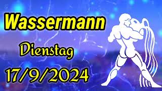 horoskop Wassermann Dienstag 17 September 2024 [upl. by Elohcan575]