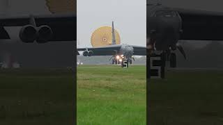 A B52 bomber 💥 lands with a parachute aviation shorts [upl. by Ocin]