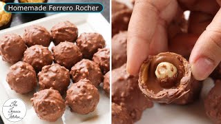 Ferrero Rocher Style Chocolate At Home  Center Filled Chocolate Bomb  The Terrace Kitchen [upl. by Onibag]