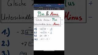 PLUS MINUS REGEL IM SCHNELLCHECK mathe tricks maths easy [upl. by Thorin401]