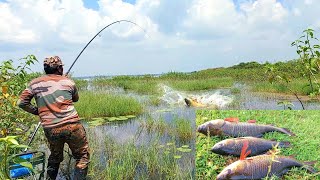 Float Fishing  Unbelievable Fishing Techniques  Catching In Indian Carp Fish [upl. by Perloff]