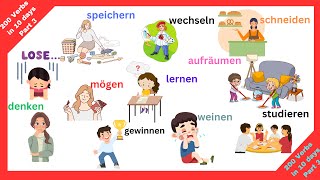 Top 200 action Verbs in 10 days Part 3 Goethe Zertifikat A1 Learn German A1 B1 Grammar [upl. by Press]