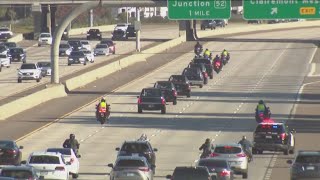 Video shows remains of five fallen Marines transported out of San Diego to Dover Air Force Base [upl. by Lindsey]