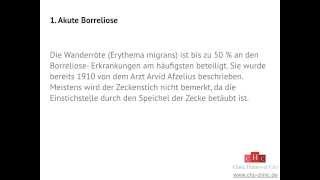 Borreliose Stadien  CHC Klinik Borreliose Klinik amp Zentrum [upl. by Alesiram]