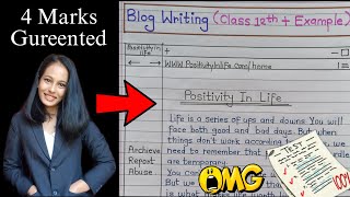 Blog writing class 12  12th English writing skill  Blog Kaise likheBlog Writing  12 English 2024 [upl. by Phila88]