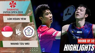 Loh Kean Yew SGP vs Wang Tzu Wei TPE  R32  Japan Open 2024 [upl. by Avilla]