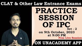 Practice Session of IPC Set2  PYQ CLAT and Other Law Entrance Exam  Law Guru [upl. by Koren]