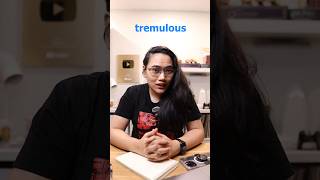 What does TREMULOUS mean 🤔 teamlyqa learnwithlyqa vocabulary wordoftheday [upl. by Ardnassak]