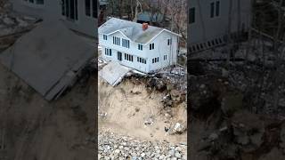 Houses Falling Into Lake Michigan Grand Mere Park  Chalet Michigan shorts nature drone [upl. by Hannahsohs]