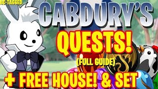 AQW  CABDURYS QUESTS Globetrotting Quests FULL Walkthrough amp Easter Egg House  ITEM Showcase [upl. by Mano]