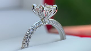 James Allen Pavé Knife Edge Lotus Basket Looks Amazing Princess Cut [upl. by Assilla]