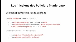 Les missions des Policiers Municipaux [upl. by Aaron]