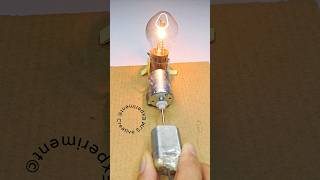 Tungsten bulb glow with generator motor • Dc Motor  dcmotor tech youtubeshorts dcmotorproject [upl. by Jemy501]