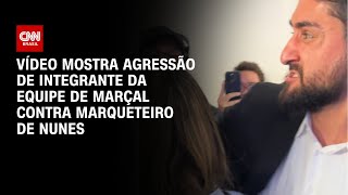 Vídeo mostra agressão de integrante da equipe de Marçal contra marqueteiro de Nunes  CNN BRASIL [upl. by Mackay]