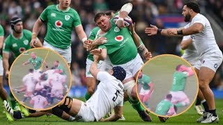 CONTROVERSY as TMO Misses Likely RED CARD Tackle On Tadhg Furlong By Ellis Genge [upl. by Eelyram956]