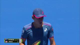 Alex de Minaur v Reilly Opelka match highlights 2R  Sydney International 2019 [upl. by Yleme]