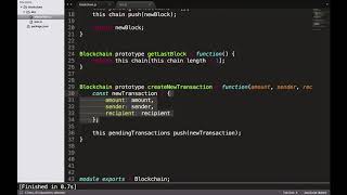 Build A Blockchain In JavaScript Part 12 Create New Transaction Method [upl. by Bensky]