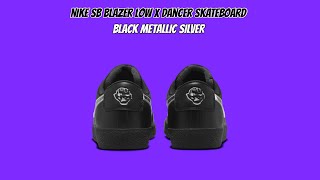 Nike SB Blazer Low x Dancer Skateboard Black Metallic Silver [upl. by Davilman]