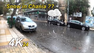 Does it snow Chania   4K Walking Tour [upl. by Valonia]