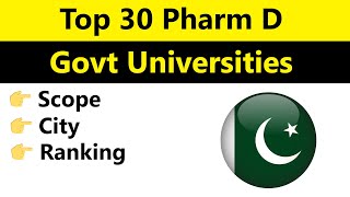 Top 30 Pharm D Govt Universities in Pakistan 2024 Scope Rankings Cities amp More [upl. by Nnylireg756]