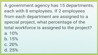 What PERCENTAGE of the total workforce is assigned to the project [upl. by Ellekcir]