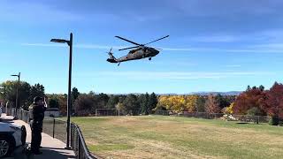 Blackhawk landing at Greenwood Elementary School [upl. by Attennek]