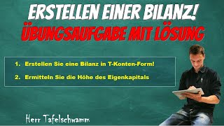 Bilanz erstellen  Aktiva VS Passiva  Übungsaufgabe mit Lösung und einfacher Erklärung [upl. by Mariel]