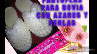 Pantuflas a crochet para novia [upl. by Kimball]