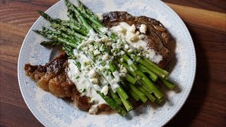 RIBEYES WITH ROASTED ASPARAGUS  GORGONZOLA CREAM SAUCE [upl. by Edeline863]