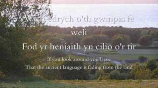 Wrth Feddwl am fy Nghymru  Dafydd Iwan geiriau  lyrics [upl. by Amoeji]