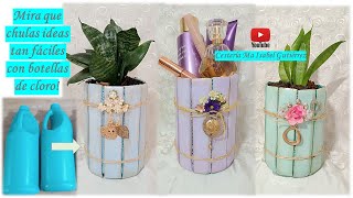 Mira que chulas y fáciles ideas con botellas de cloro  Crafts with chlorine bottles [upl. by Janie755]