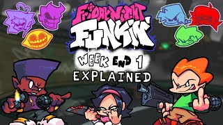 Whats going on in WeekEnd 1 Friday Night Funkin Explained [upl. by Zebaj]