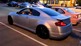 Twin Turbo G35 Coupe Revving and Acceleration [upl. by Freemon]