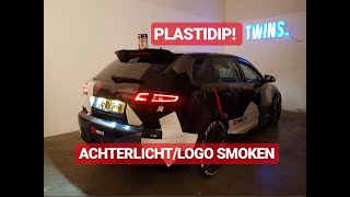 ZELF JE AUDI VERLICHTING EN LOGO BLINDERENSMOKEN MET PLASTIDIP HOW TOTwinstv 31 [upl. by Enajyram]