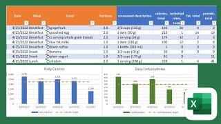 How to create a Nutrition Calculator in Excel [upl. by Manouch248]